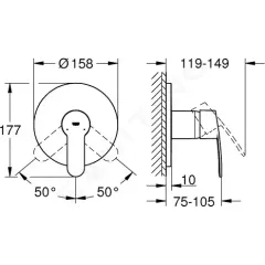 Grohe Sprchová baterie pod omítku, chrom 24051002