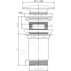 kielle Umyvadlová výpusť, ClickClack, kov, bílá 30901130