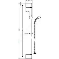 Hansgrohe Sprchová tyč 0,90 m, chrom 27614000