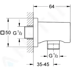 Grohe Nástěnné kolínko, chrom 27076000