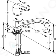 Kludi Dřezová baterie, chrom 379130575
