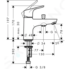 Hansgrohe Vanová baterie Monotrou, chrom 31930000