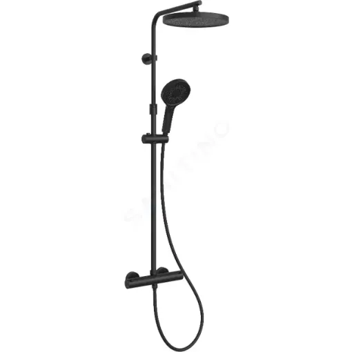 kielle Sprchový set s termostatem, 26 cm, 3 proudy, matná černá 20602014