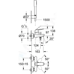 Grohe Vanová baterie s příslušenstvím, chrom 32832000