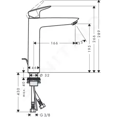 Hansgrohe Umyvadlová baterie s výpustí, chrom 71090000