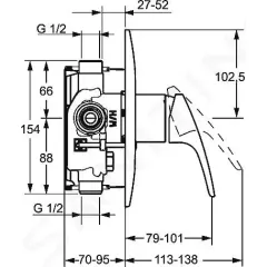 Hansa Sprchová baterie pod omítku, chrom 01859183