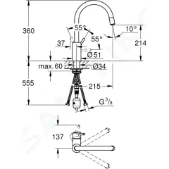 Grohe Dřezová baterie s výsuvnou sprškou, chrom 32663003