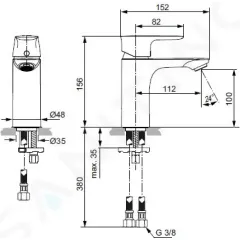 Ideal Standard Umyvadlová baterie, chrom A7024AA