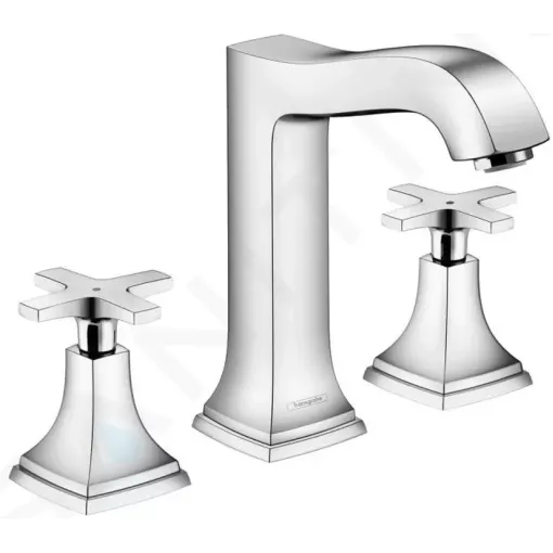 Hansgrohe Tříotvorová umyvadlová baterie 160 s rukojetí ve tvaru kříže, s odtokovou soupravou s táhlem, chrom 31307000