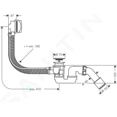 Hansgrohe Odtoková a přepadová souprava, chrom 58143000