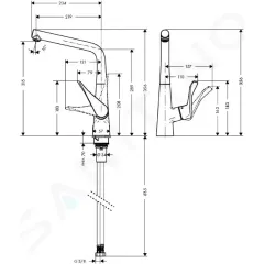 Hansgrohe Dřezová baterie sklopná pod okno, chrom 14823000