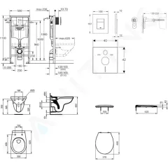 Grohe Set předstěnové instalace, klozet Alpha se sedátkem, tlačítko Skate Cosmopolitan, chrom 38528SET-KR