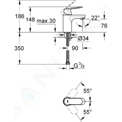 Grohe Umyvadlová baterie, chrom 32824000