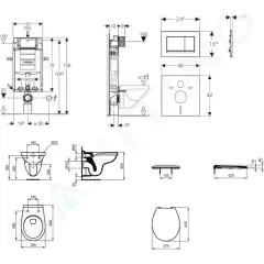 Geberit Set předstěnové instalace, klozet Alpha se sedátkem, tlačítko Sigma20, chrom mat/chrom 110.302.00.5 NR7