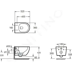 kielle Závěsné WC se sedátkem SoftClose, Vortex Rimless+, bílá 30102005