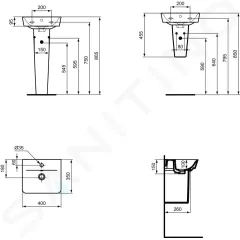 Ideal Standard Umývátko Cube, 40x35x16 cm, s 1 otvorem pro baterii, bílá E030701