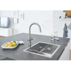 Grohe Dřezová baterie Connected, s chladícím zařízením a filtrací, supersteel 31541DC0