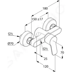 Kludi Sprchová baterie, chrom 378410565