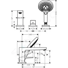 Hansgrohe Baterie na okraj vany, 3-otvorová instalace, chrom 32551000