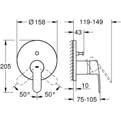 Grohe Baterie pod omítku pro 2 spotřebiče, chrom 24052002
