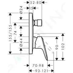 Hansgrohe Baterie pod omítku, pro 2 spotřebiče, matná černá 71405670
