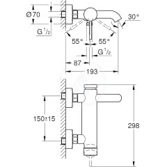 Grohe Essence - Páková vanová baterie, chrom 33624001 33624001IIJ1