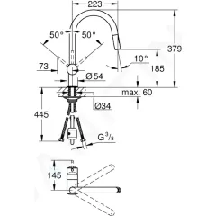 Grohe Dřezová baterie s výsuvnou sprškou, chrom 32321002