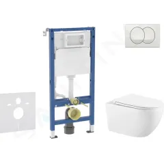 Geberit Set předstěnové instalace, klozetu Gaia a sedátka softclose, tlačítko Delta, bílá SANI11CA3143B