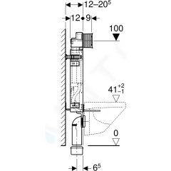 Geberit Předstěnová instalace pro závěsné WC, pro odsávání zápachu, výška 1,08 m 110.367.00.5