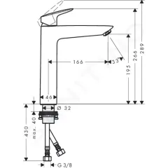 Hansgrohe Umyvadlová baterie, chrom 71091000