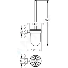 Grohe WC kartáč s držákem, chrom 40513001