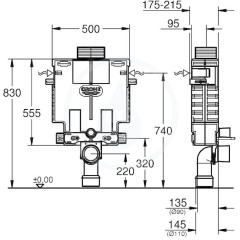 Grohe Instalační modul pro závěsné WC, stavební výška 82 cm 38415001