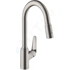 Hansgrohe Dřezová baterie M429-H220 s výsuvnou sprškou, vzhled nerezu 71800800