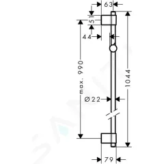 Hansgrohe Sprchová tyč 105 cm, chrom 27356000