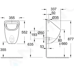 Grohe Urinál 337x355 mm, alpská bílá 39439000