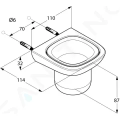 Kludi Pohárek na kartáčky a pastu s držákem, bílá/chrom 5397505