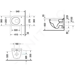 Duravit Závěsné WC, s WonderGliss, bílá 22000900001