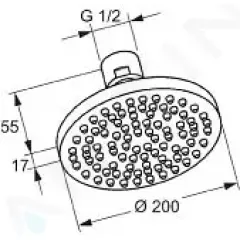 Kludi Hlavová sprcha, průměr 20 cm, chrom 6651005-00