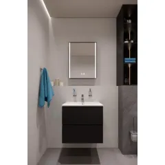 kielle Skříňka včetně umyvadla, 60x55x46 cm, 2 zásuvky, matná černá 50002S64