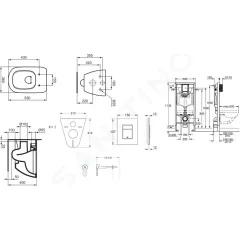 Grohe Sada pro závěsné WC + klozet a sedátko Ideal Standard Tesi 38528SET-KF