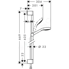 Hansgrohe Sprchová souprava Multi 0,65m, bílá/chrom 26560400