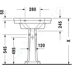 Duravit Umyvadlo 70x50 cm, s přepadem, 1 otvor pro baterii, WonderGliss, bílá 04387000001
