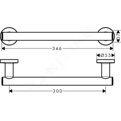 Hansgrohe Madlo, délka 35 cm, chrom 41713000