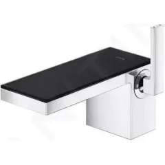 Axor Umyvadlová baterie s výpustí Push-Open, chrom/černé sklo 47010600
