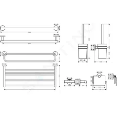 Hansgrohe Sada doplňků do koupelny, chrom 41728000