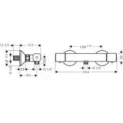 Hansgrohe Termostatická sprchová baterie, chrom 13122000
