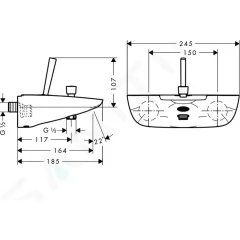 Hansgrohe Vanová baterie, bílá/chrom 15472400