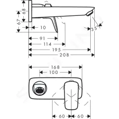 Hansgrohe Umyvadlová baterie pod omítku, chrom 71220000