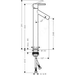 Axor Páková baterie pro umyvadlovou mísu, chrom 10103000
