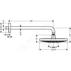 Hansgrohe Hlavová sprcha 240, 2 proudy, sprchové rameno 39 cm, bílá/chrom 26466400